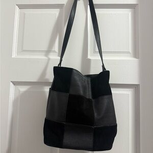 Lucky Brand Black Patchwork Shoulder Bag